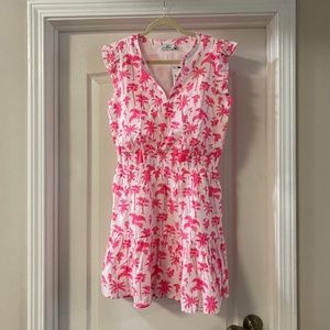 Vineyard Vines Palms and Plumeria Ruffle Sleeve Dress